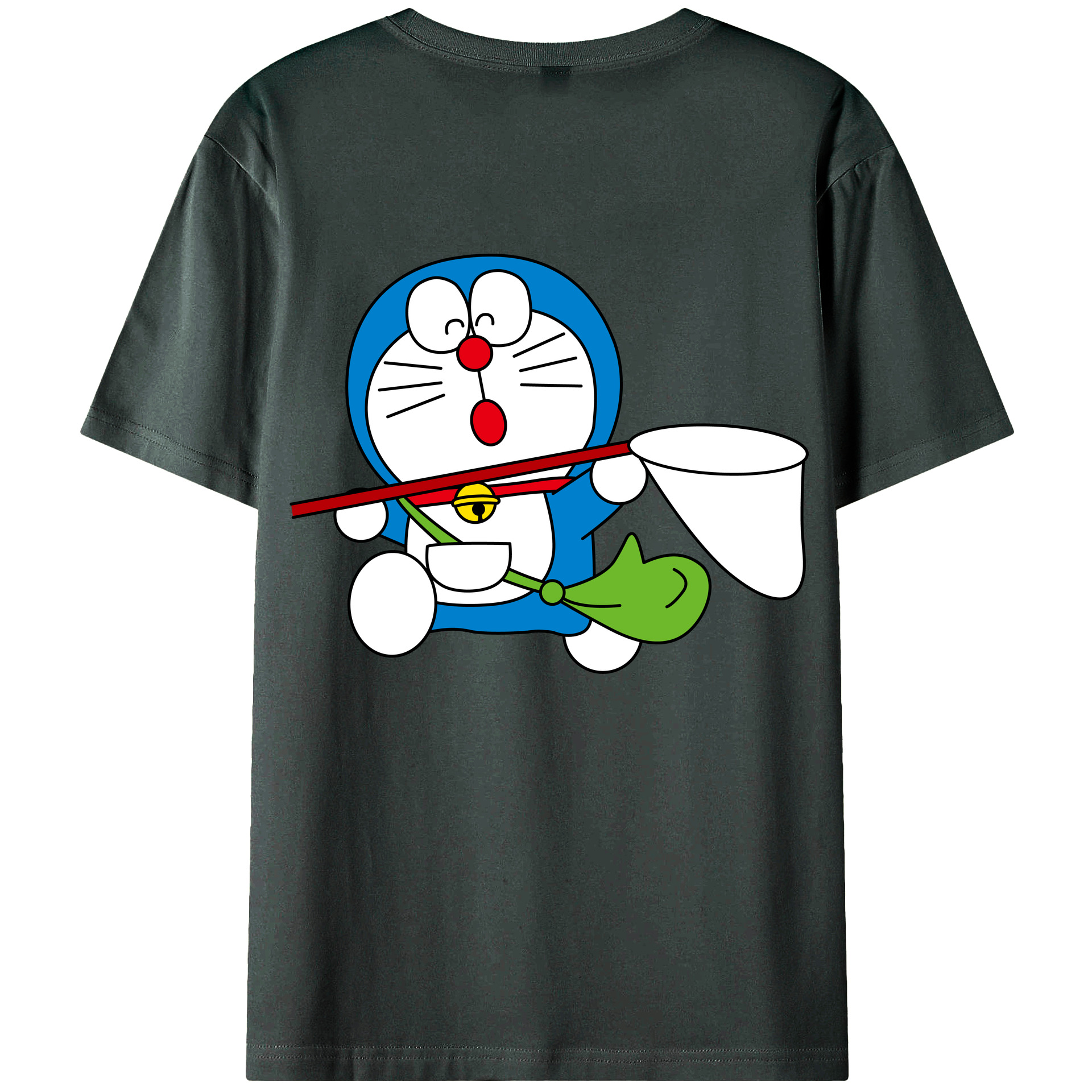 （画像用） ドラえもん Doraemon 綿100％ メンズ半袖Tシャツ（バックプリント） 通気性